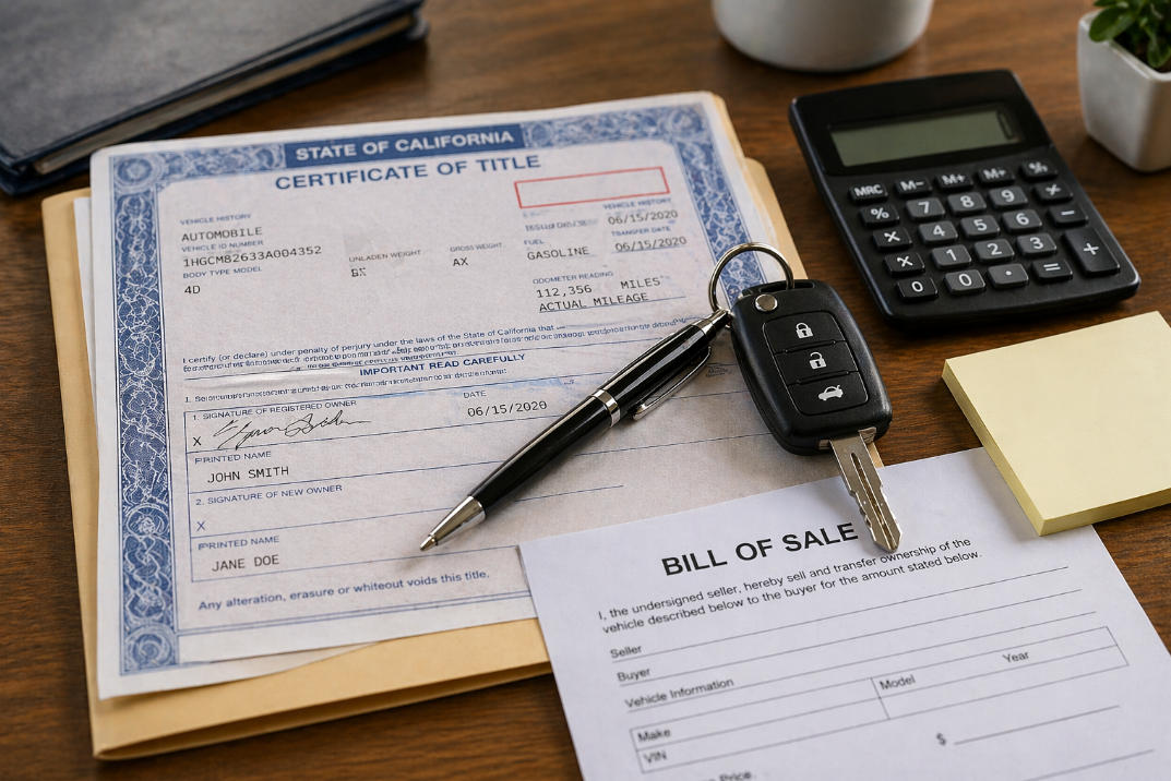 美国汽车过户需要什么材料？DMV流程与费用一次说清